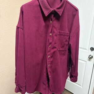 Amazon Essentials Women's Jacket in Burgundy. Shacket